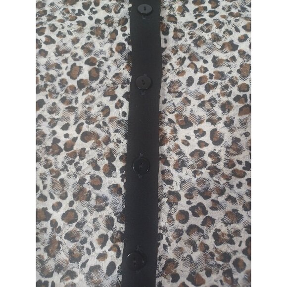 NWT 4 EU38 Anne Fontaine Pyla Leopard Cheetah Animal Print Semi Sheer Mesh Top - Picture 6 of 6